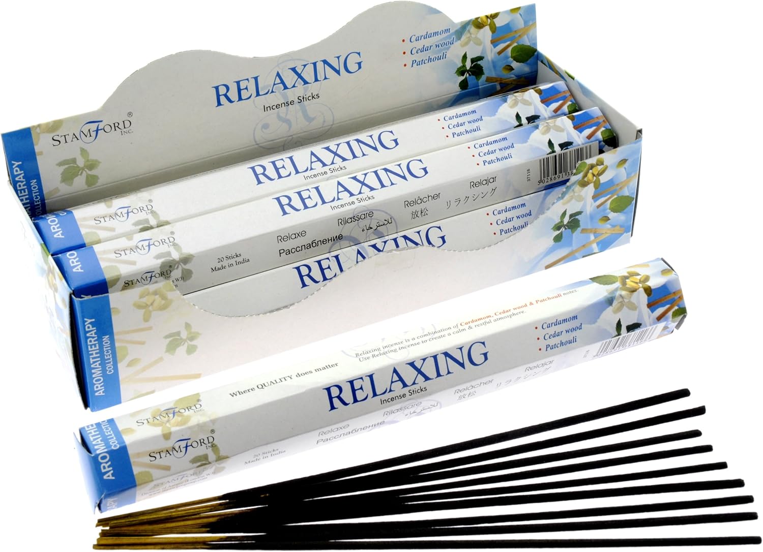 STAMFORD INC. 37116 Relaxing Incense Sticks, 20 Sticks x 6 Packs