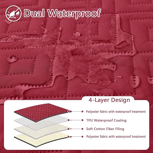 Miniatura 2 de hyha Manta impermeable para perro, manta suave para cama de perro, manta para mascotas, funda impermeable para sofá lavable, funda reversible para