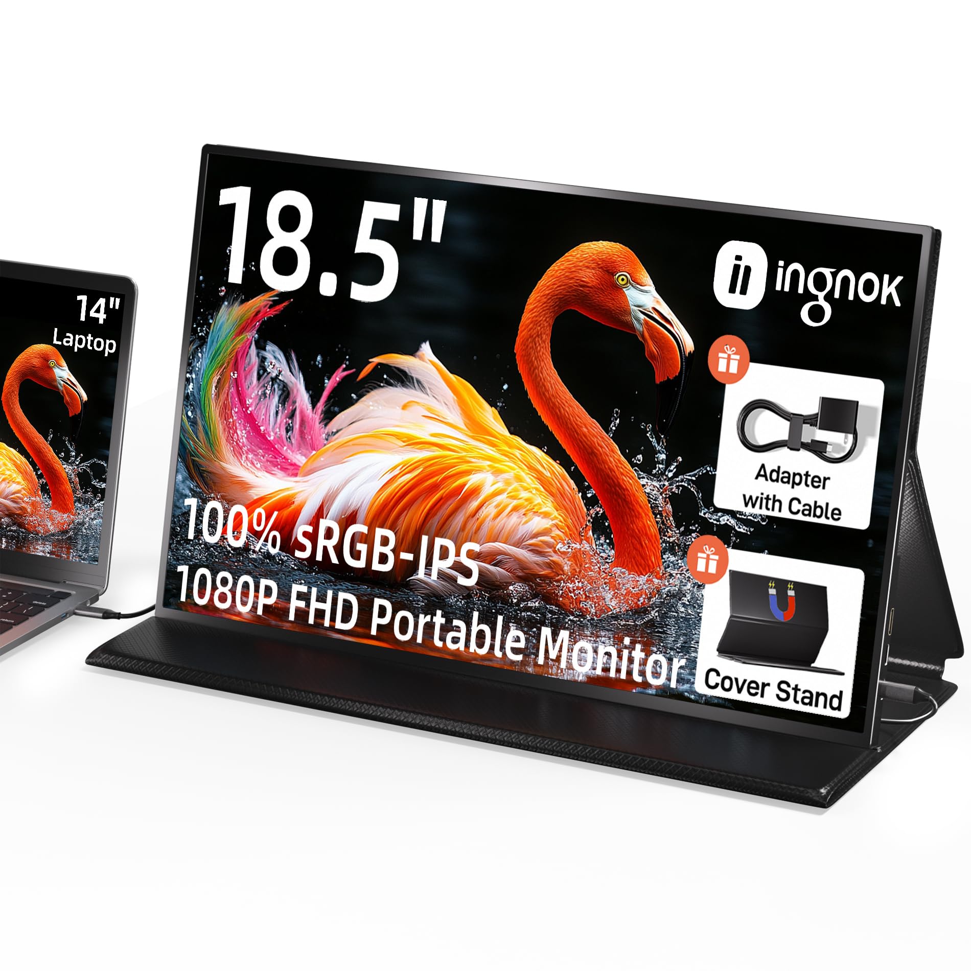 Amazon.com: Ingnok 18.5Inch Portable Monitor, 100% sRGB USB C