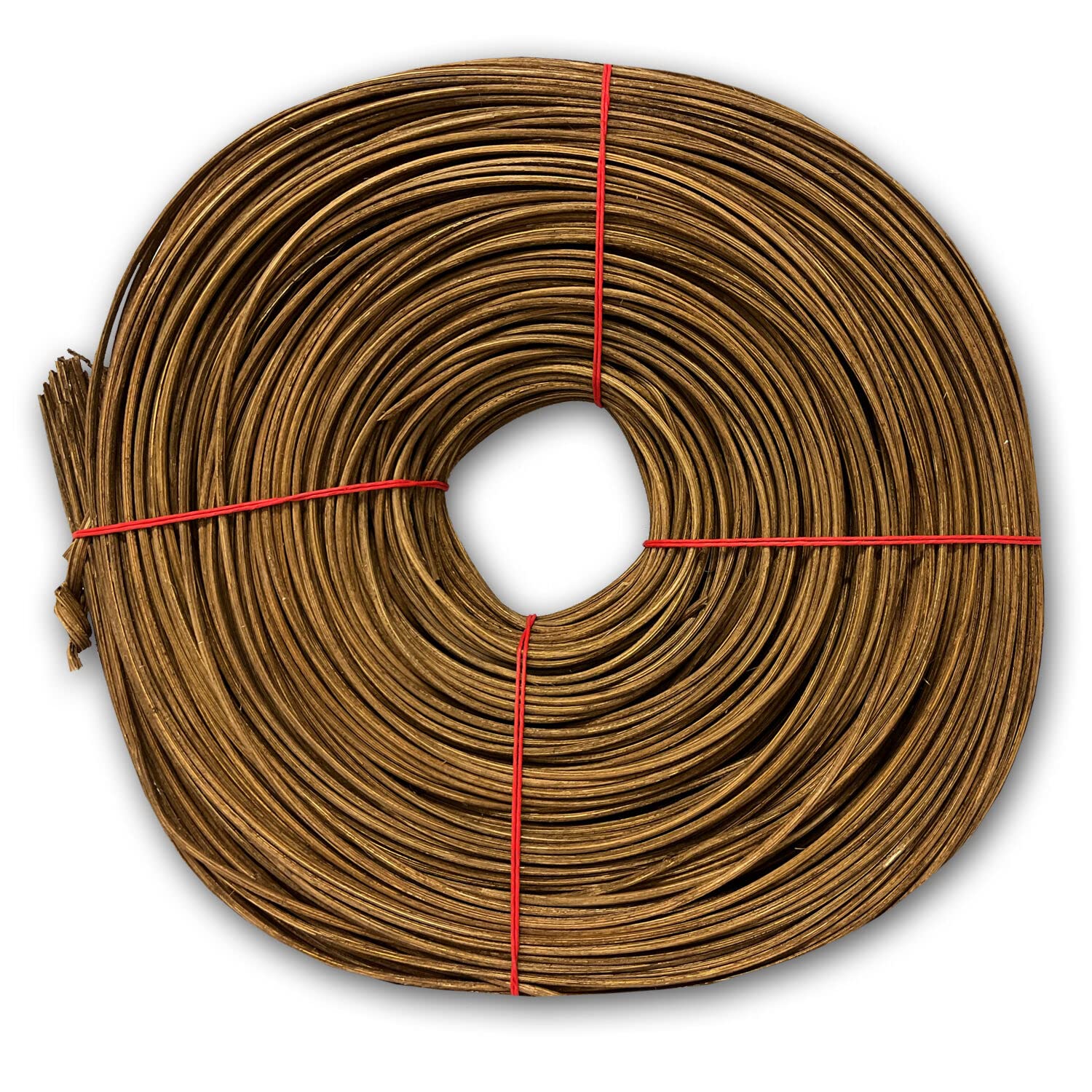 PARTY DISCOUNT NEU Peddigrohr & Stuhlflechtrohr No.6, rotband, ca. 500g, Stärke 2,5mm, geräuchert