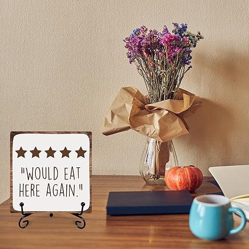 Miniatura 3 de Letrero de cocina, decoración de madera de cocina con soporte de metal, regalos para chef, casa de campo, rústico, hogar, cocina, comedor,