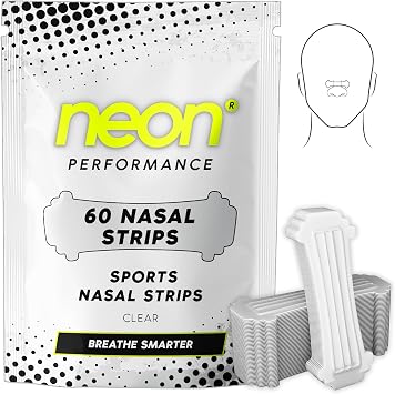 Nasal Strips 60 Count - Oil & Sweat Resistant Adhesive - Athletic Nasal Strips for Sport & Nose Strips for Snoring & Sleeping - Nose Strips for Breathing Clear Transparent