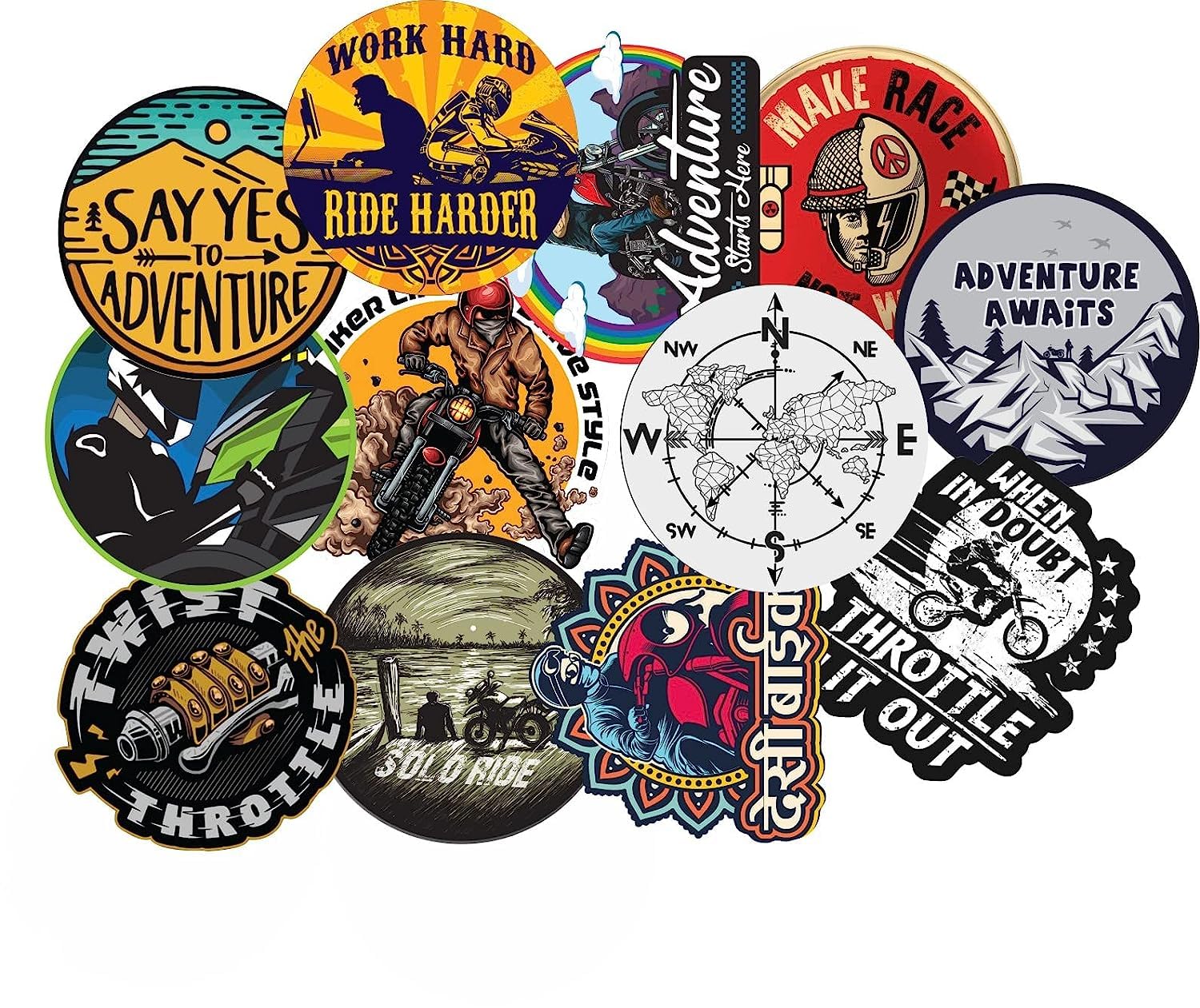 Helmet Stickers & Bike Stickers and Decals (3 inch, Multicolor-3)