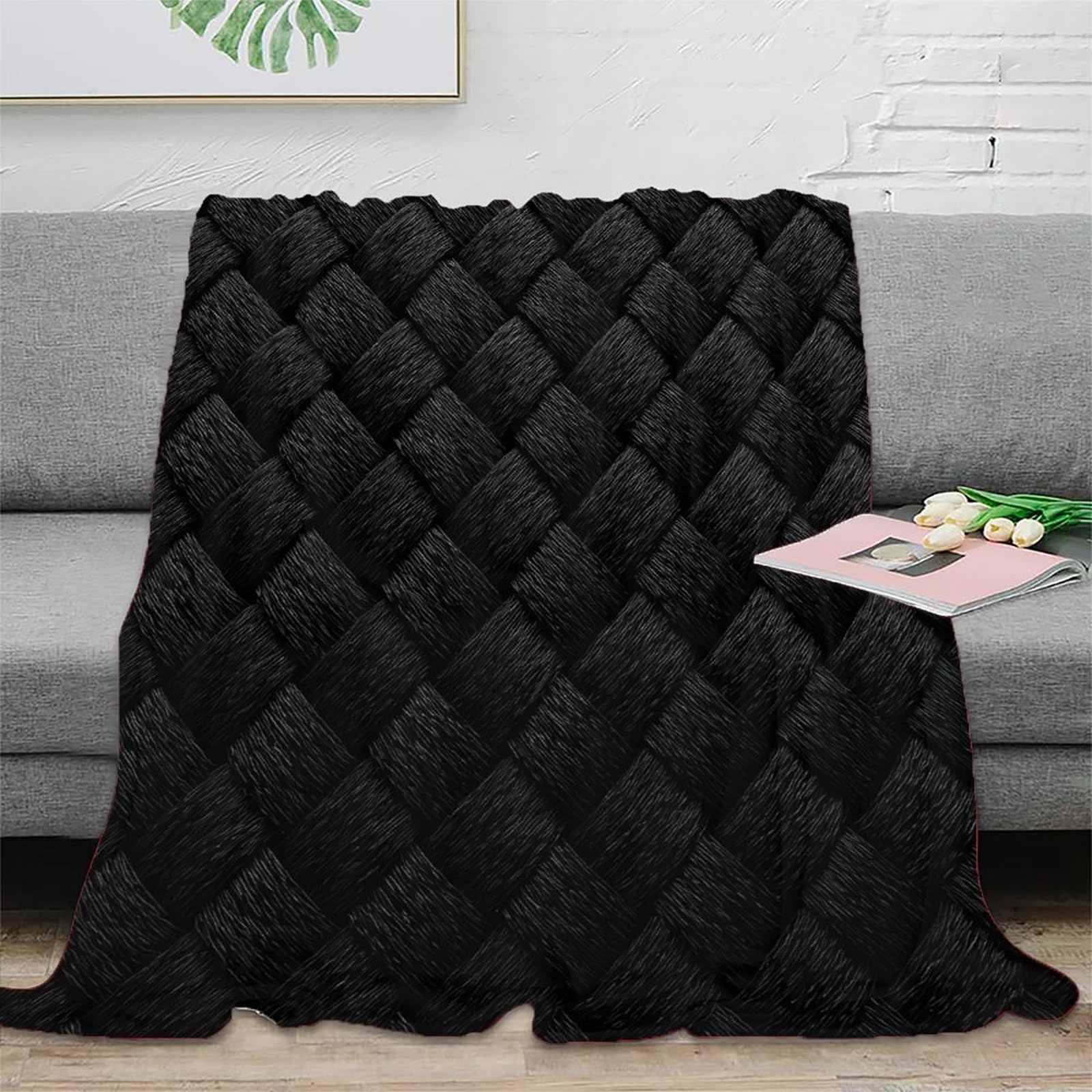 Plaid microfibre chaud et léger au design texturé moderne 150x200cm pour des nuits douces