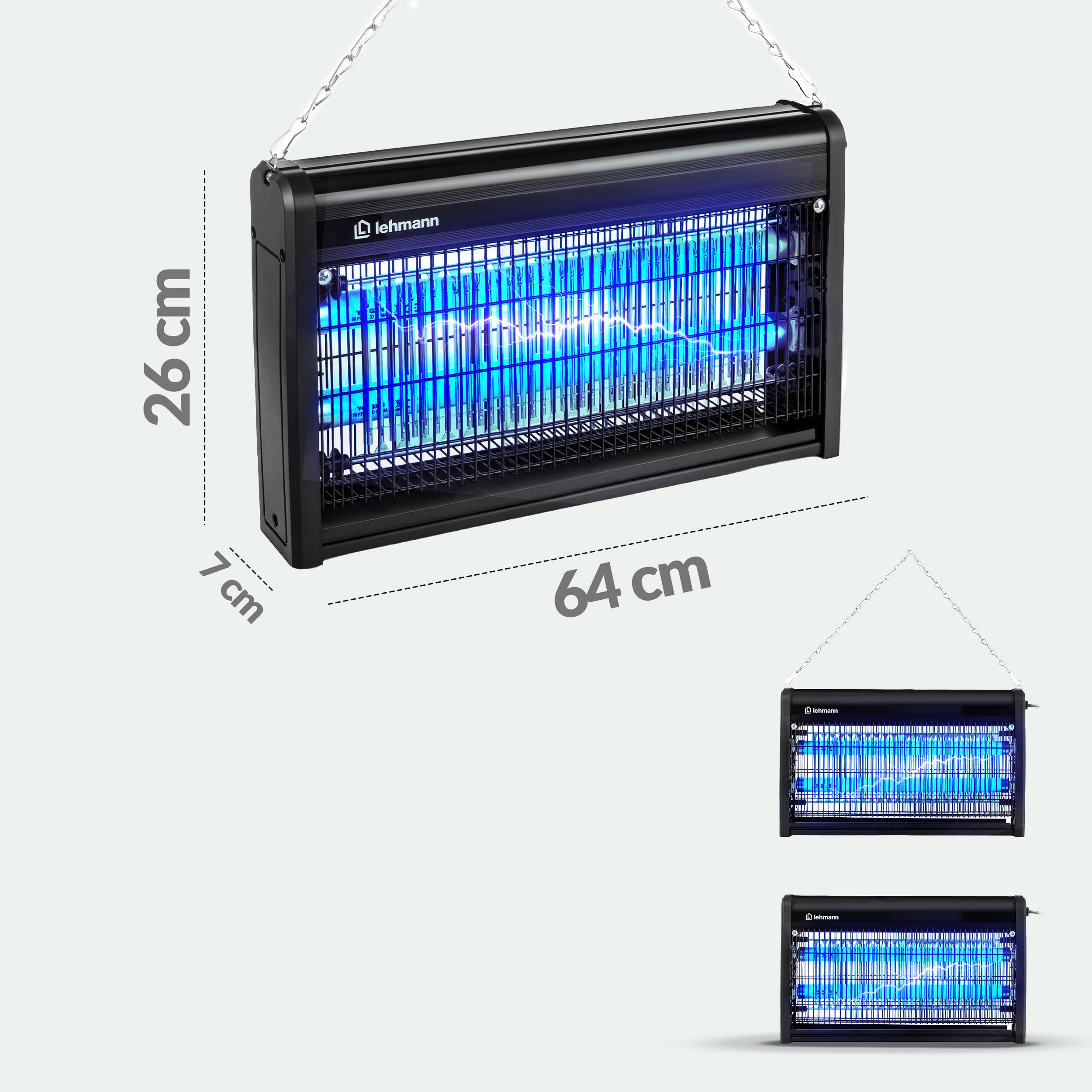 LEHMANN Elektryczna pułapka na owady 40 W, lampa na owady z funkcją zdalnego sterowania, przeciw komarom, muchom, owadom, do 12000 h, elektryczna pułapka na muchy do powierzchni do 400 m²