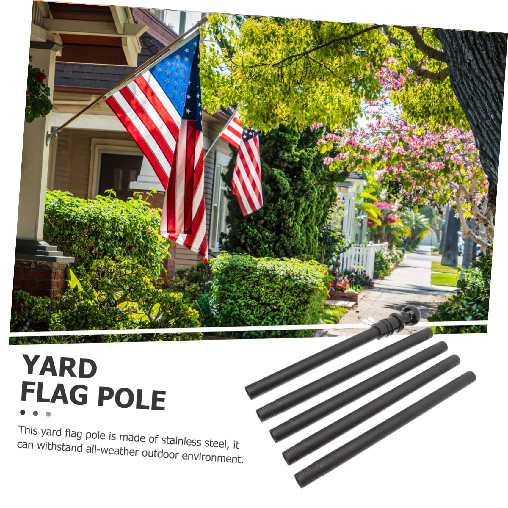 Robuster Stock für Flagge aus Edelstahl Fahnenmast Stange mit Rostfreiem Material und Einfachem Abbau für Garten und Wandmontage