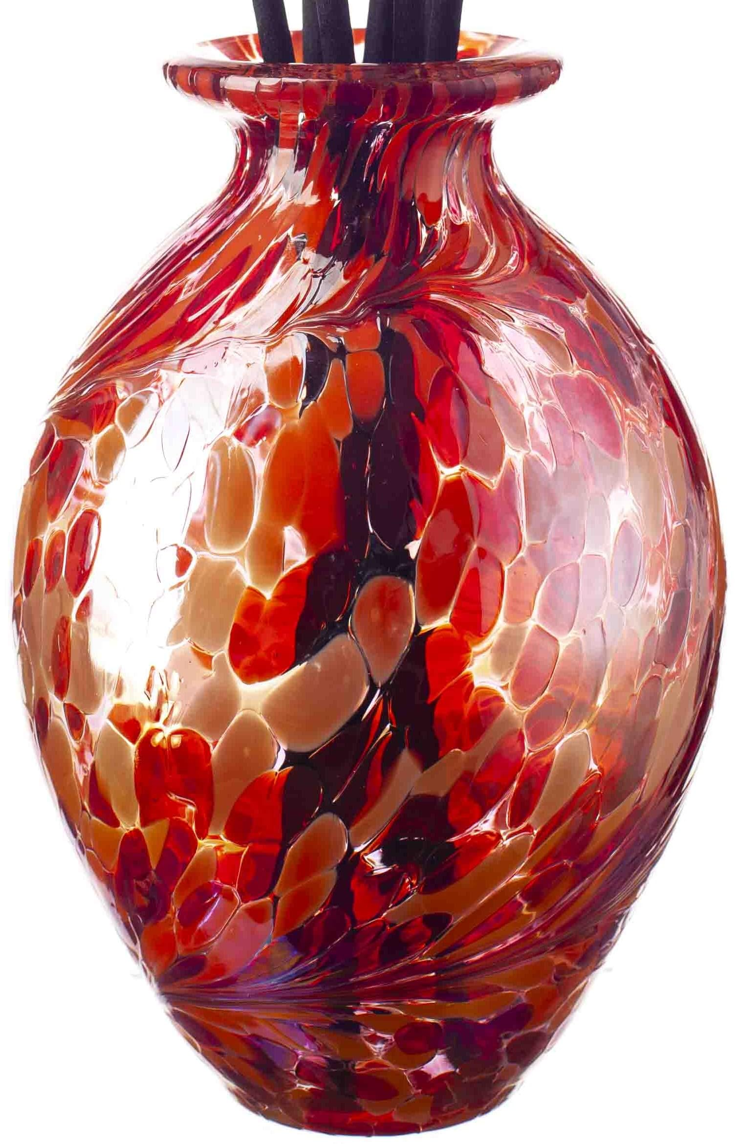 Amelia Art Glass Red July Birthstone Colou Mouth Blown Glass Bud Vase Reed Diffuser