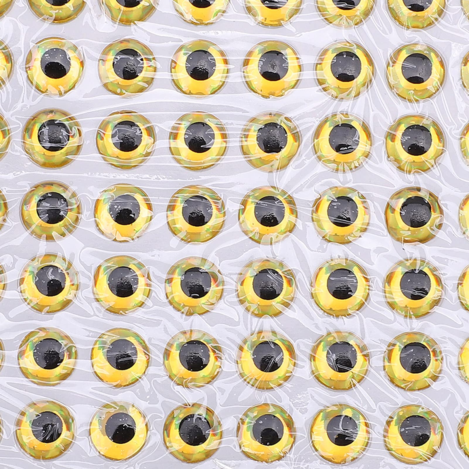Señuelos de Pesca Pegatina para Ojos Simulación 3D Juego Holográfico Artificial para Accesorios de Cebos Artesanales (Gold)