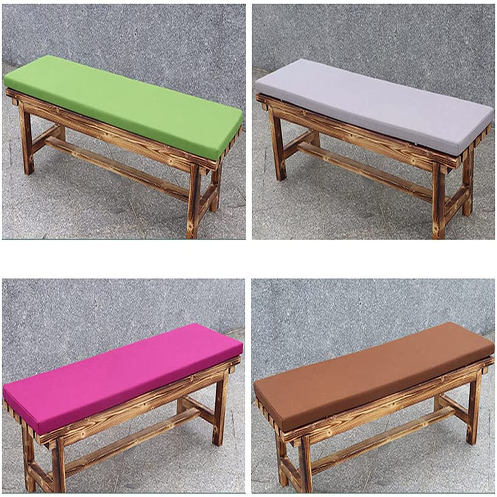 Cuscino lungo per panca da giardino 2/3 posti resistente all'acqua per interni ed esterni, tappetino per sedile di panca spesso 5 cm, cuscino antiscivolo per divano e sedia (grigio, 180 × 40 cm)