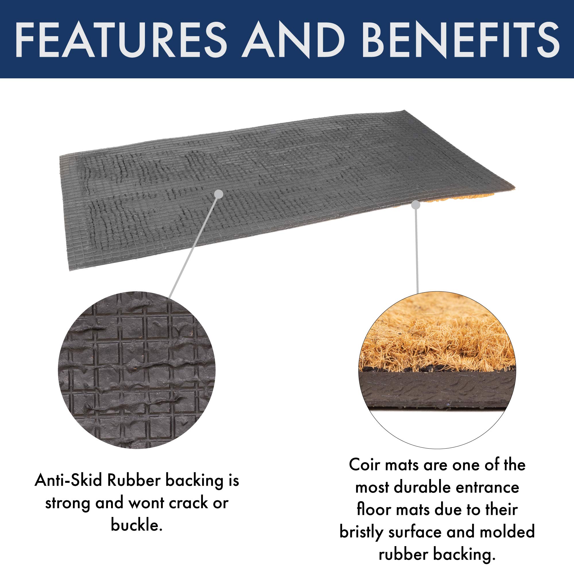 NoTrax Coir Doormat - Natural Rubber Backed -3