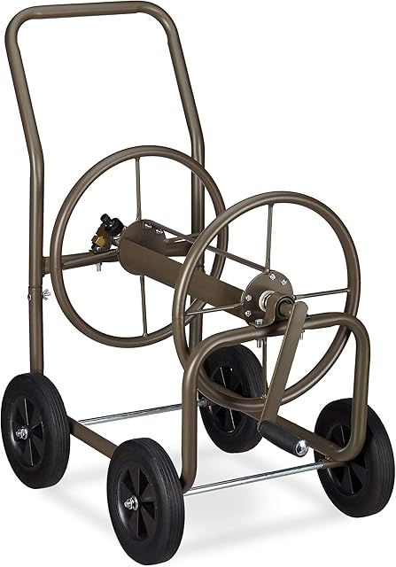 Relaxdays Relaxdays Schlauchwagen XL, fahrbare Schlauchtrommel, Metall, für 60m Schlauch, 4 Räder — Schläuche
