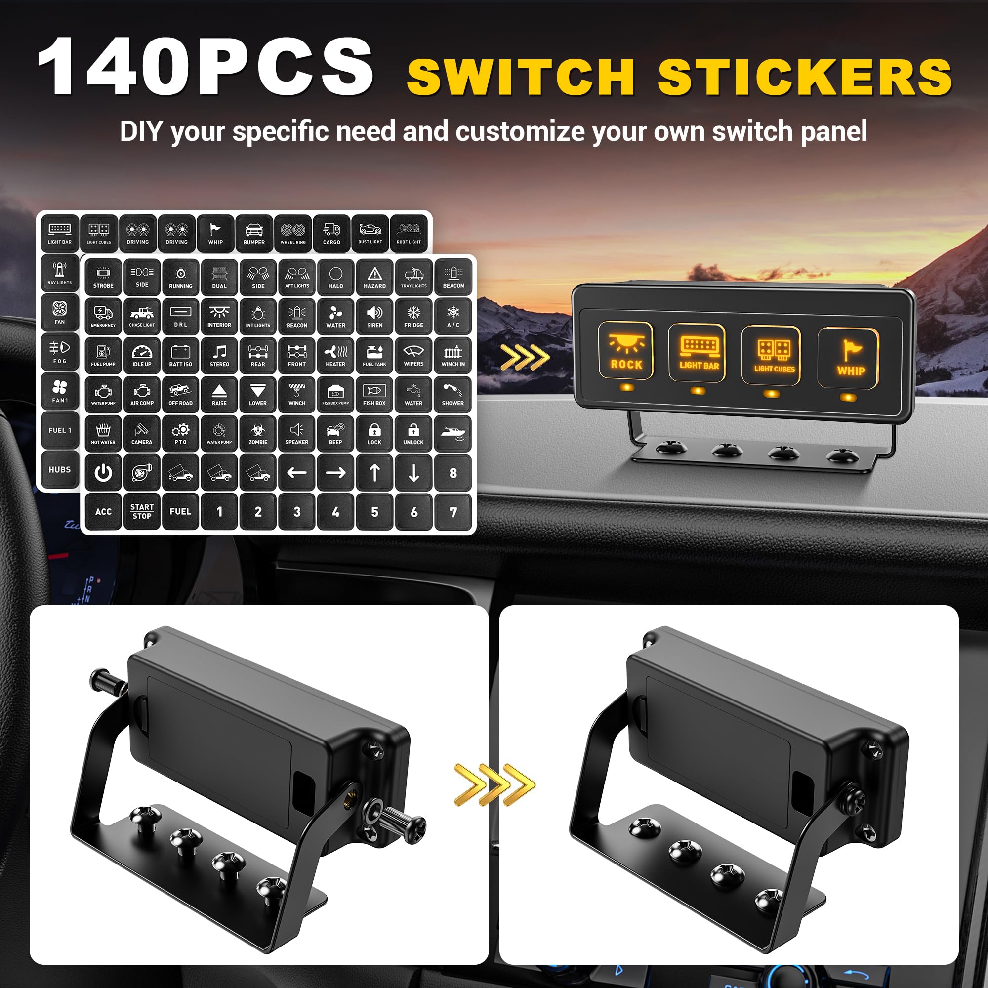 新作 4ギャングスイッチ ストロボ切替 ワイヤレスリモート フォグ ライト 4ギャングスイッチ ストロボ切替 ワイヤレスリモート 新作 | ジョリー