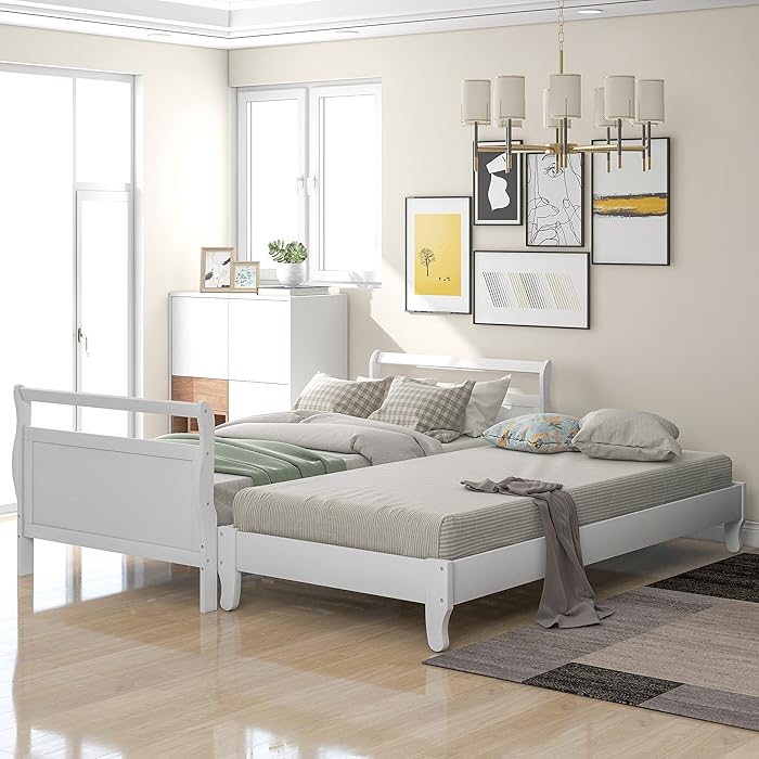 Buy Wooden Daybed with Trundle, Extending Daybed from Twin to King Size