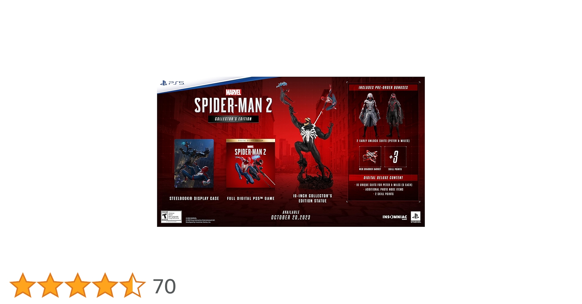Spider-Man 2 PS5 Collector Edition includes iconic statue