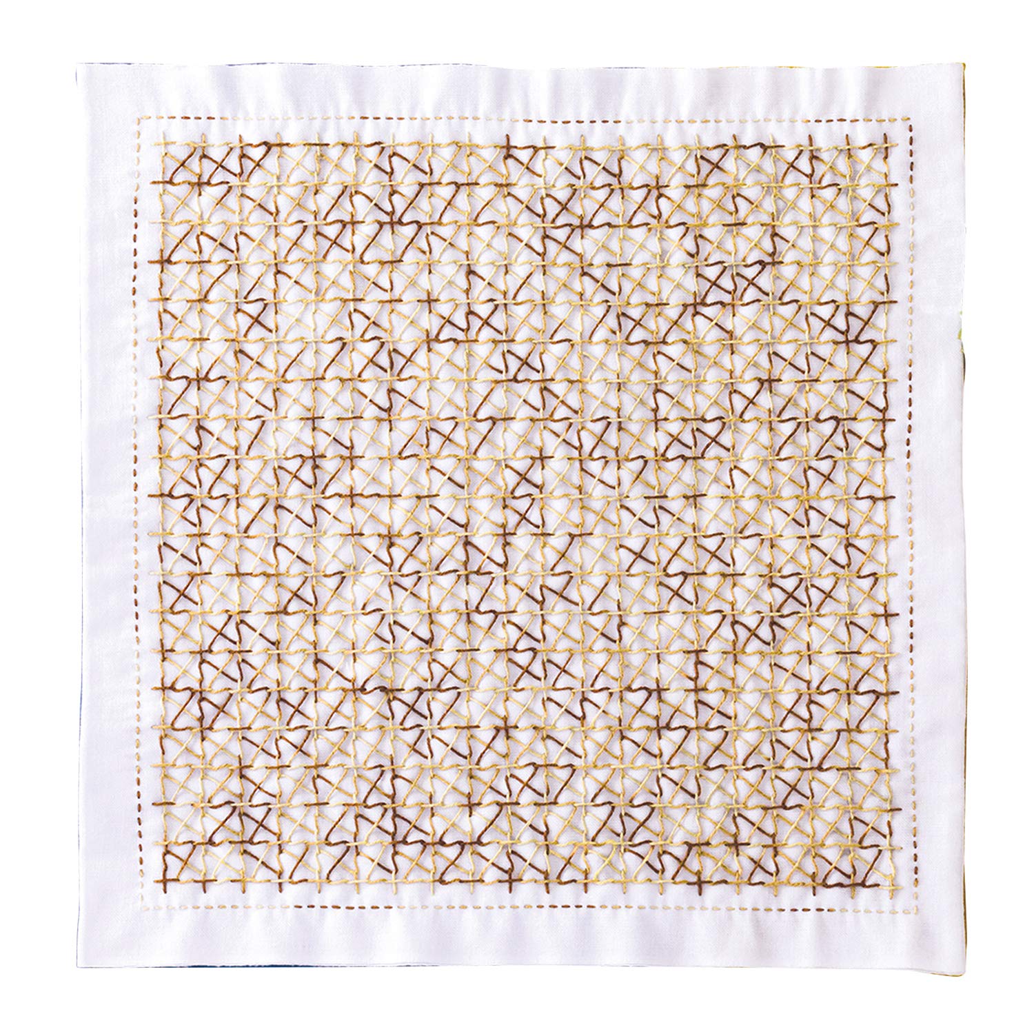Olympus Thread Kugurizashi Sashiko Hana Fukin Plovers Printed Fabric, Multi-Colour