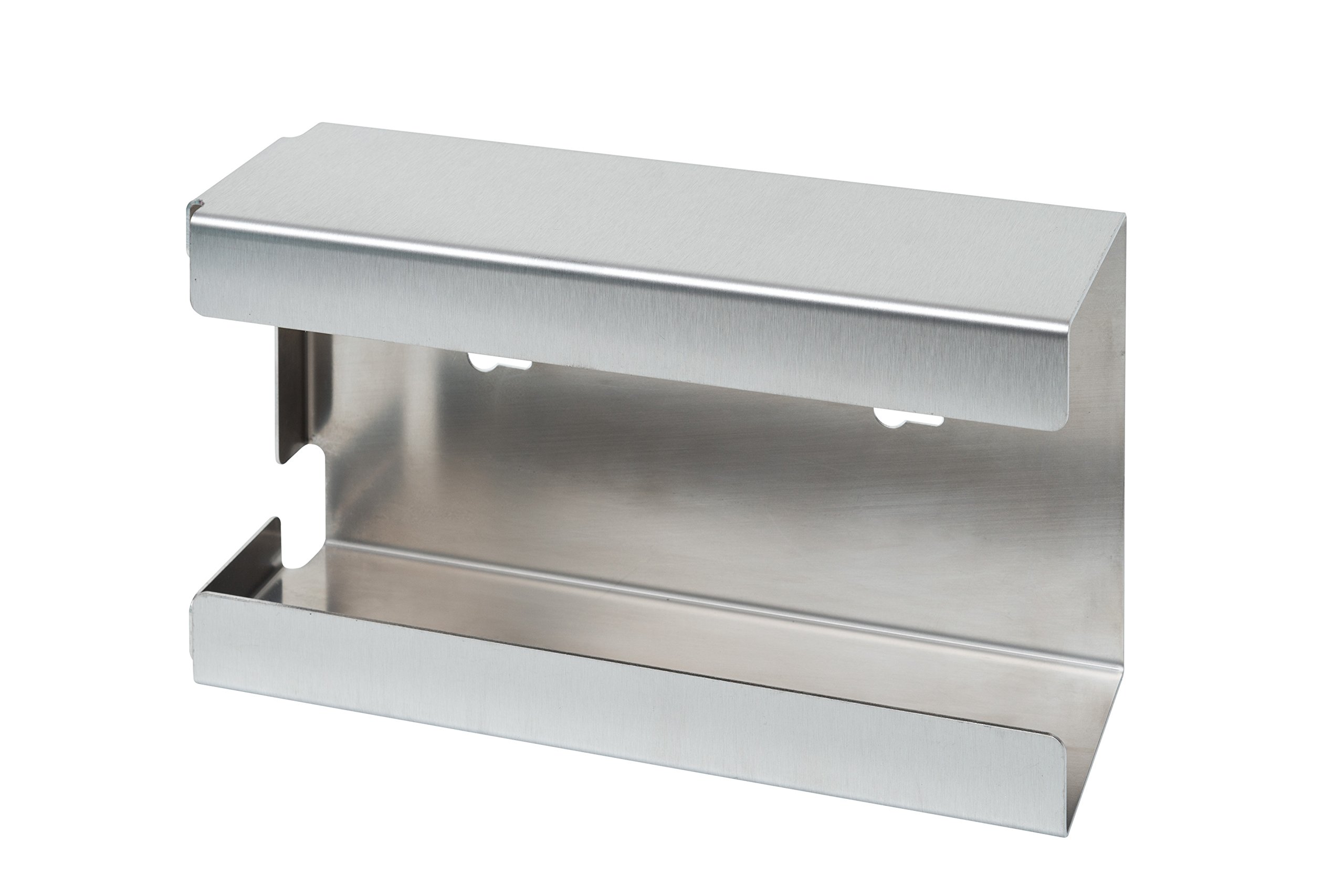 Supporto da parete per dispenser in cartone guanti usa e getta (dispenser in acciaio per montaggio a parete) – adatto ad esempio per guanti in vinile, lattice e nitrile – argento