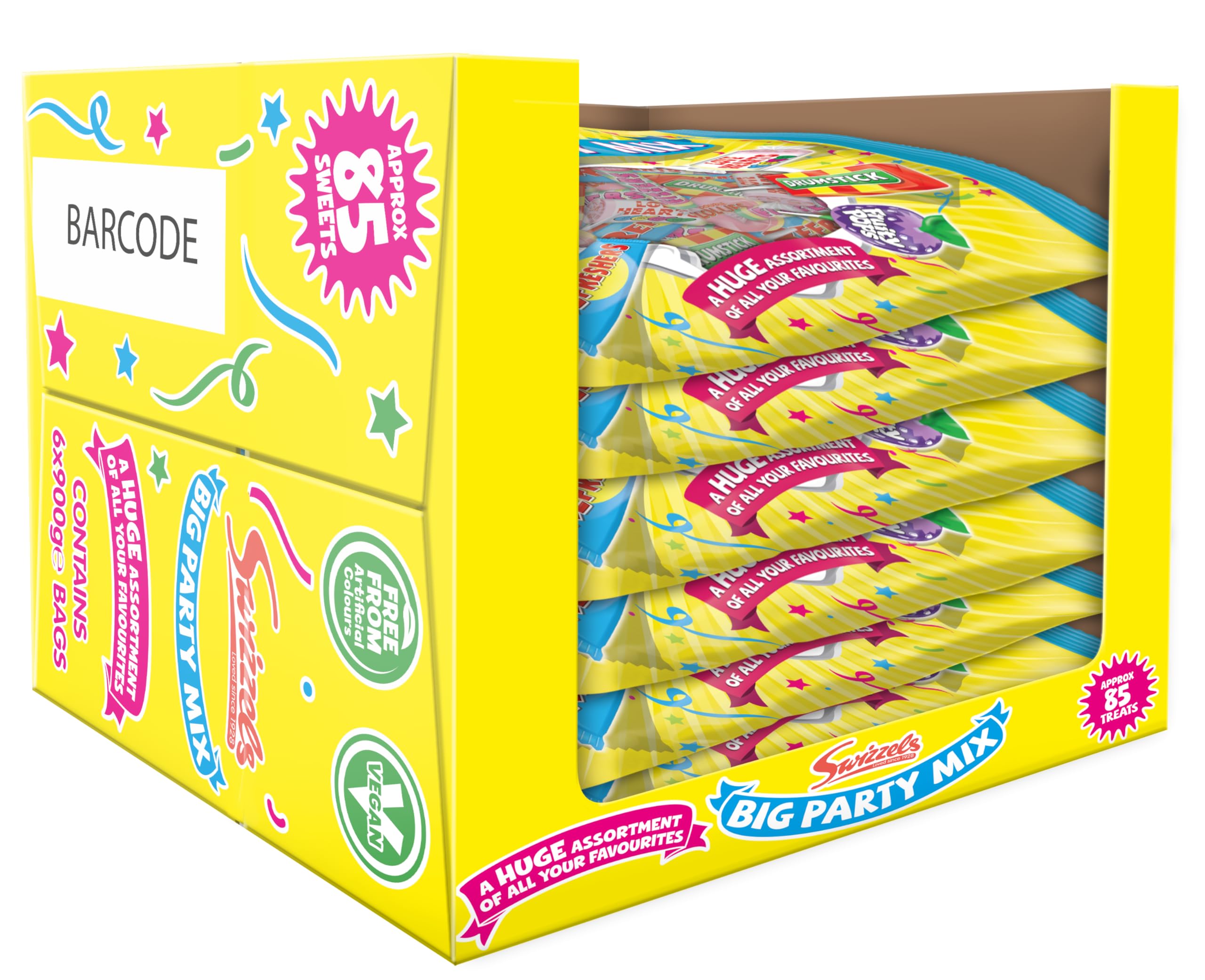 Swizzels Big Party Mix Bag 900g (6 Cases) - Bulk Sweets Selection of Delicious and Fruity Candy Treats Perfect for Party Bags and Special Occasions