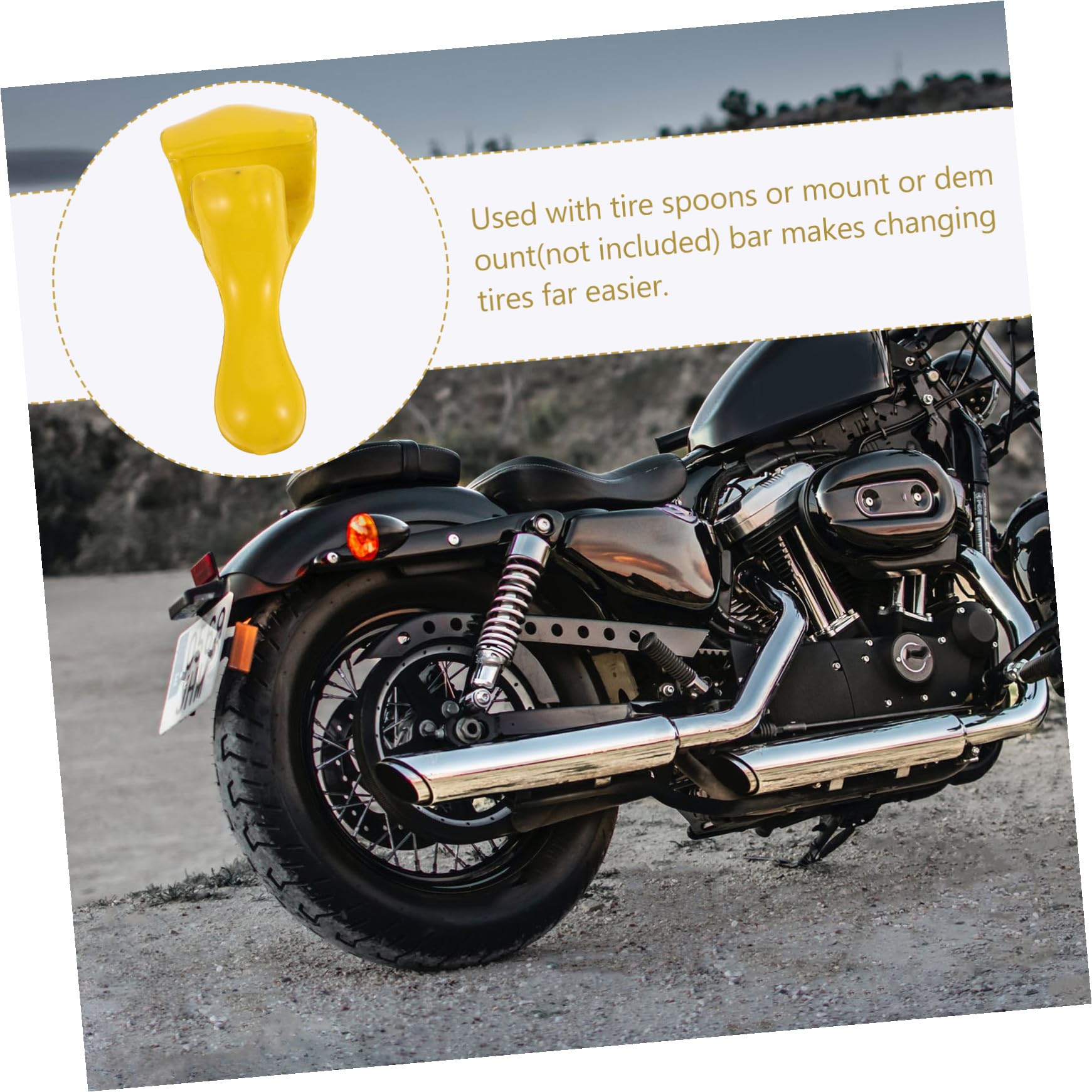 SHERCHPRY Outil Jaune de Remplacement de Pneu pour Moto Porte-perles Léger et Robuste en Pvc Caoutchouc pour Réparation de Pneus Moto
