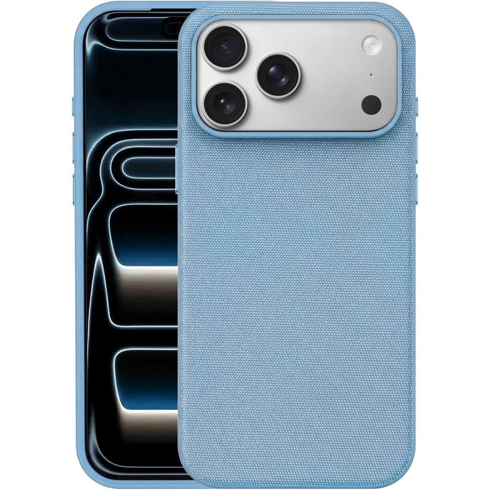 Premium Tech Woven Fabric for iPhone 18 Pro Max Case,Light Blue
