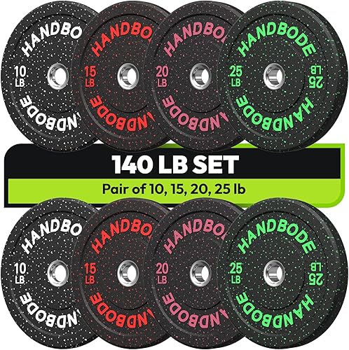 Rubber Weight Plates, Olympic Bumper Plate Set 2-Inch, 45100 110160190260300 lb Barbell Weights for Home Gym, Colored Standard Strength Training