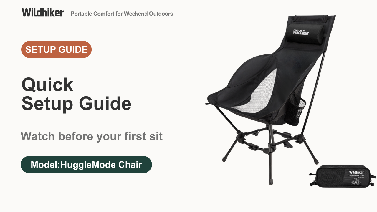 Wildhiker HuggleMode Silla plegable de camping con respaldo alto, 2 alturas de asiento - Verde miniatura 7