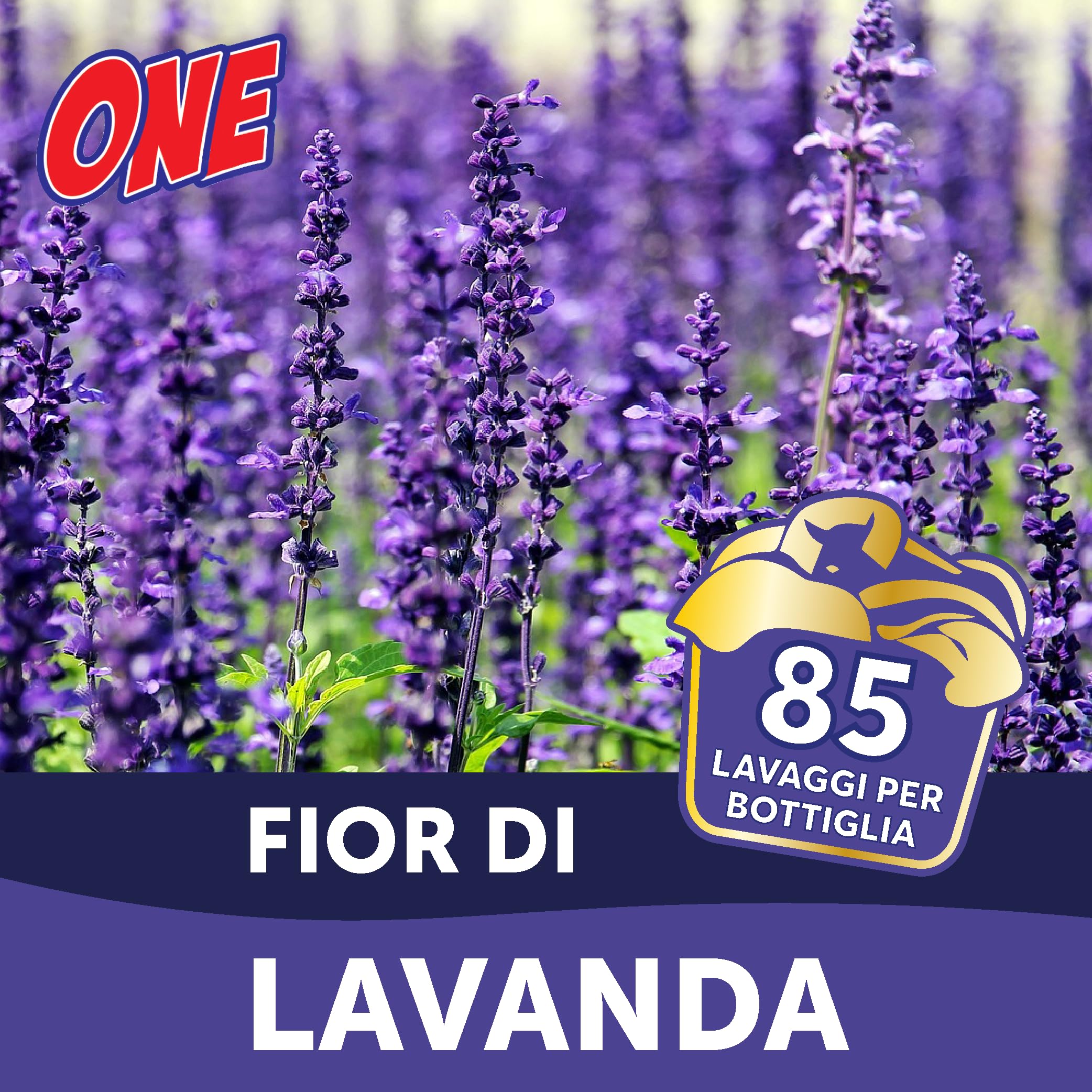 ONE - 20 Litri di detersivo liquido LAVATRICE ai FIOR DI LAVANDA (Pacco con 4 x taniche da 5 lt ciascuna - 85 lavaggi per tanica) - Detergente liquido efficace gia' a basse temperature.