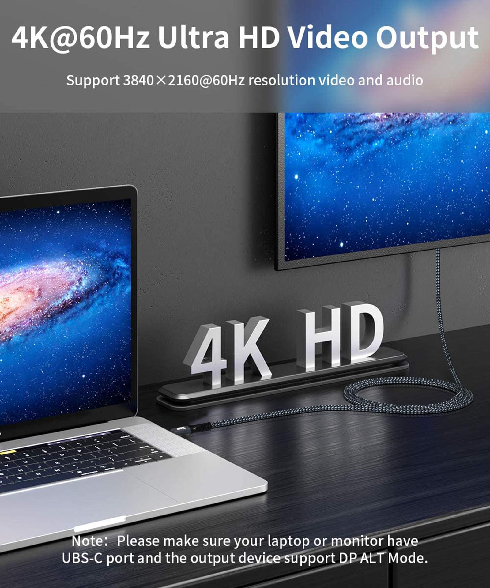 Cavo da USB-C a USB-C 3.2 Gen 2 (3 m) - Dati 20 Gbps, ricarica rapida PD da 100 W e supporto video HDR | Compatibile con iPhone 16/15 Pro Max, MacBook, Dell/LG 4K/2K, SSD e monitor portatili