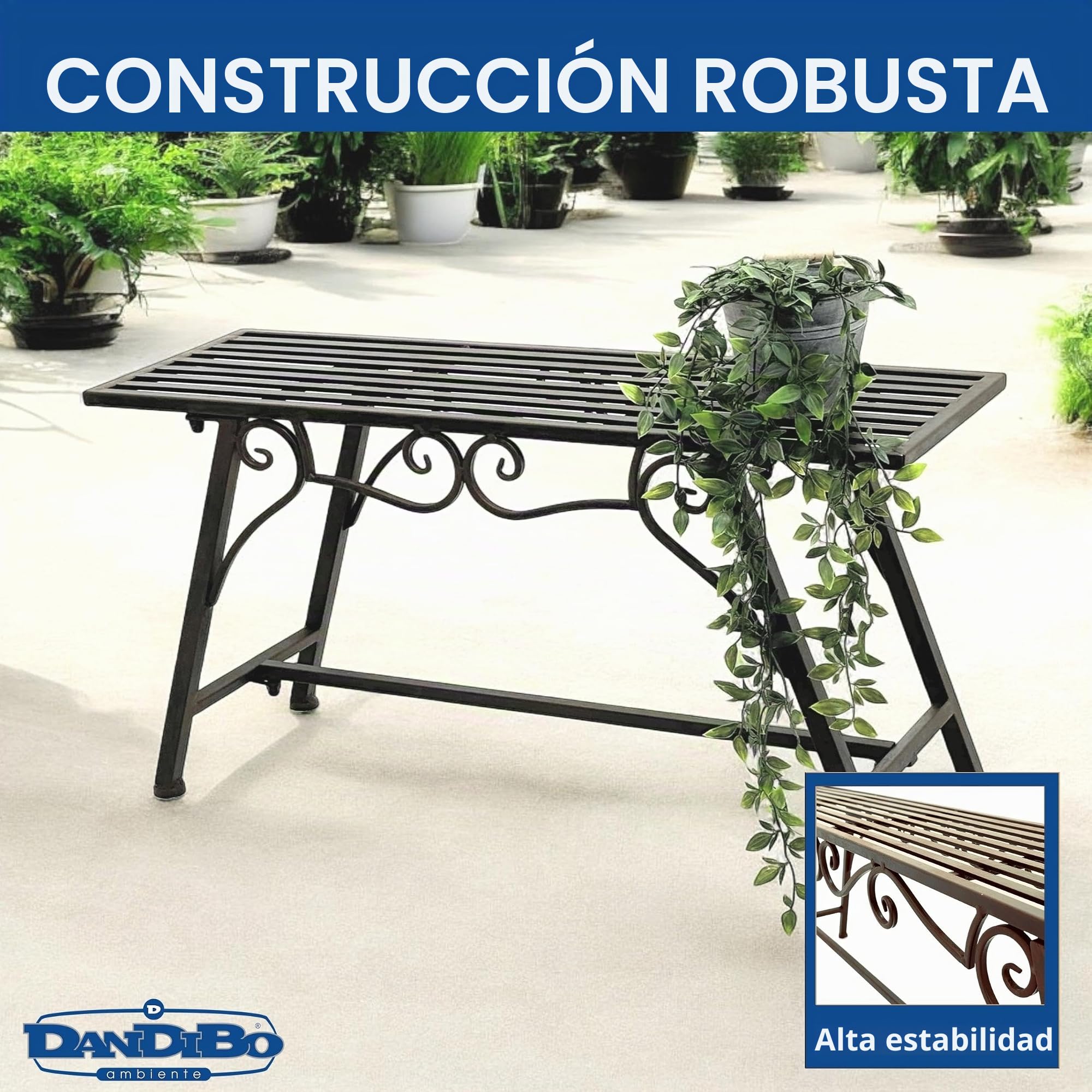 Banco "CUCCIO-S" B-83 cm 77824 Banco de jardín de metal Muebles de jardín