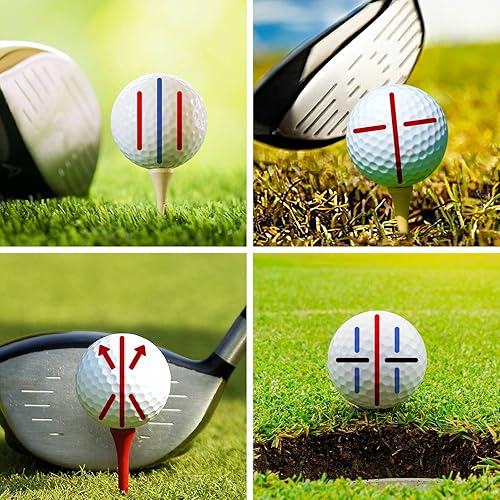 Miniatura 2 de OlibaDu Marcador de pelota de golf, alineación de pelota de golf de precisión, 4 plantillas de marcador de pelota de golf y 4 marcadores de bolas de