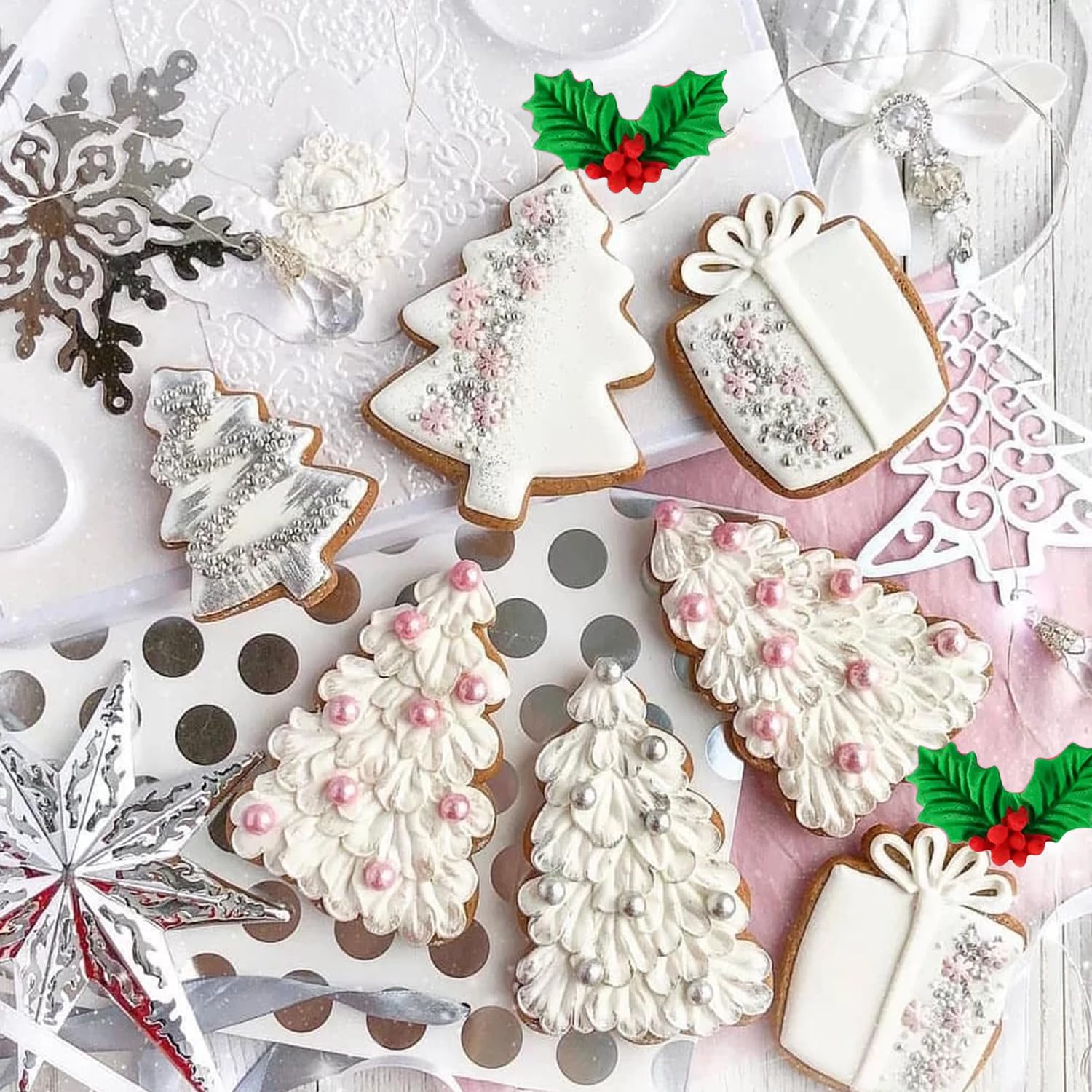 Stampo In Silicone Alimentare A Forma Di Rosa E Petali – Set 4 Pezzi Per Cioccolato, Fondente, Cupcake, Argilla Polimerica, Natale
