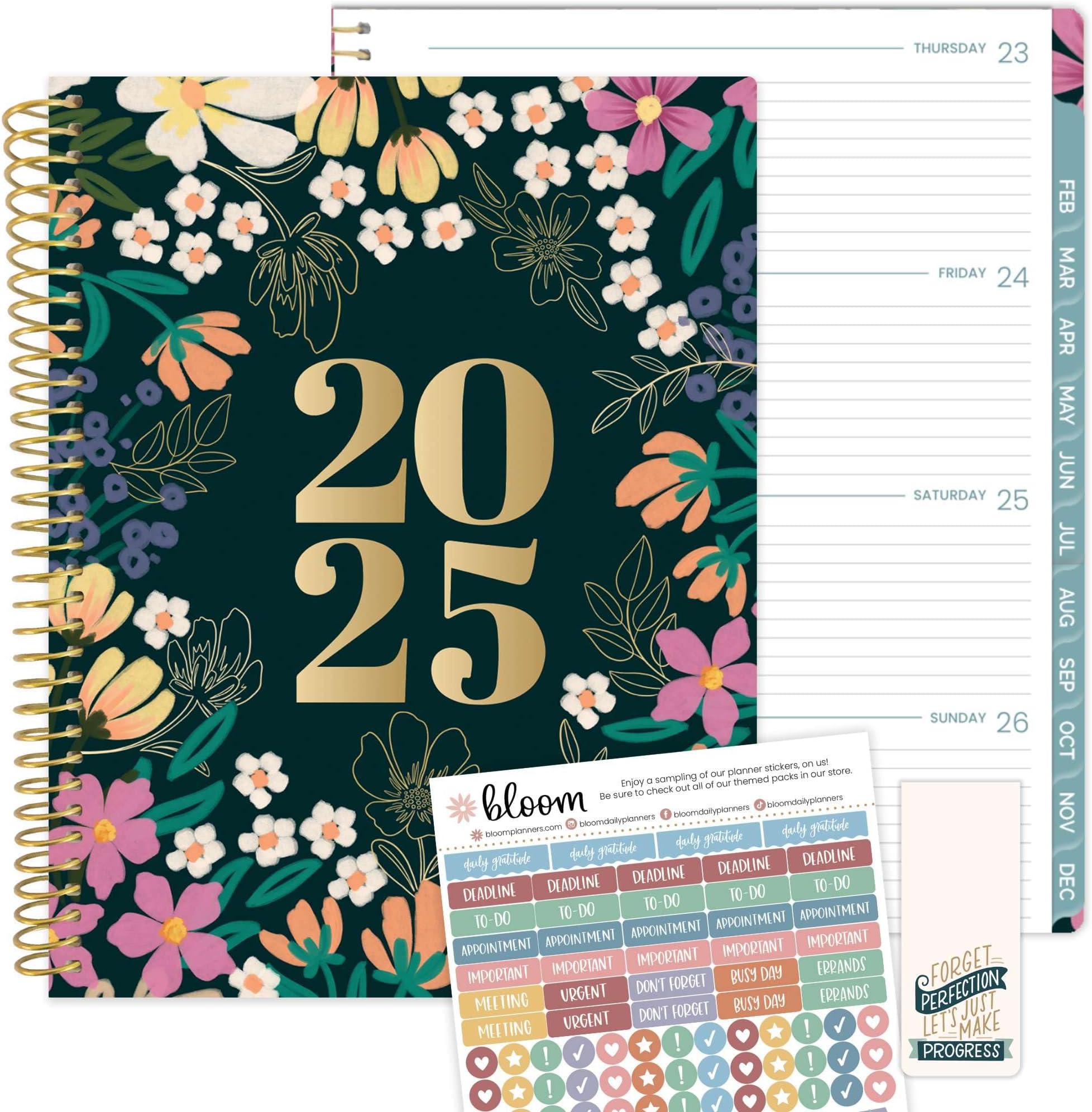 bloom daily planners 2025 Monthly Planner Calendar Book
