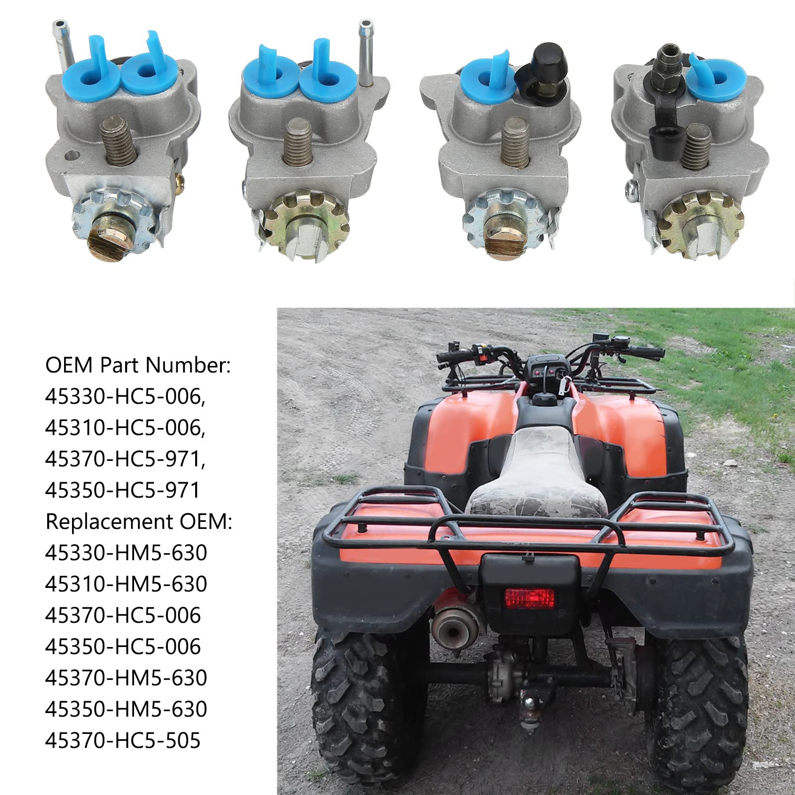 Zestaw Cylindrów Koła Hamulca Przedniego Trwały Zamiennik dla Fourtrax Rancher 350 2000-2003 dla Jeźdźców Metal