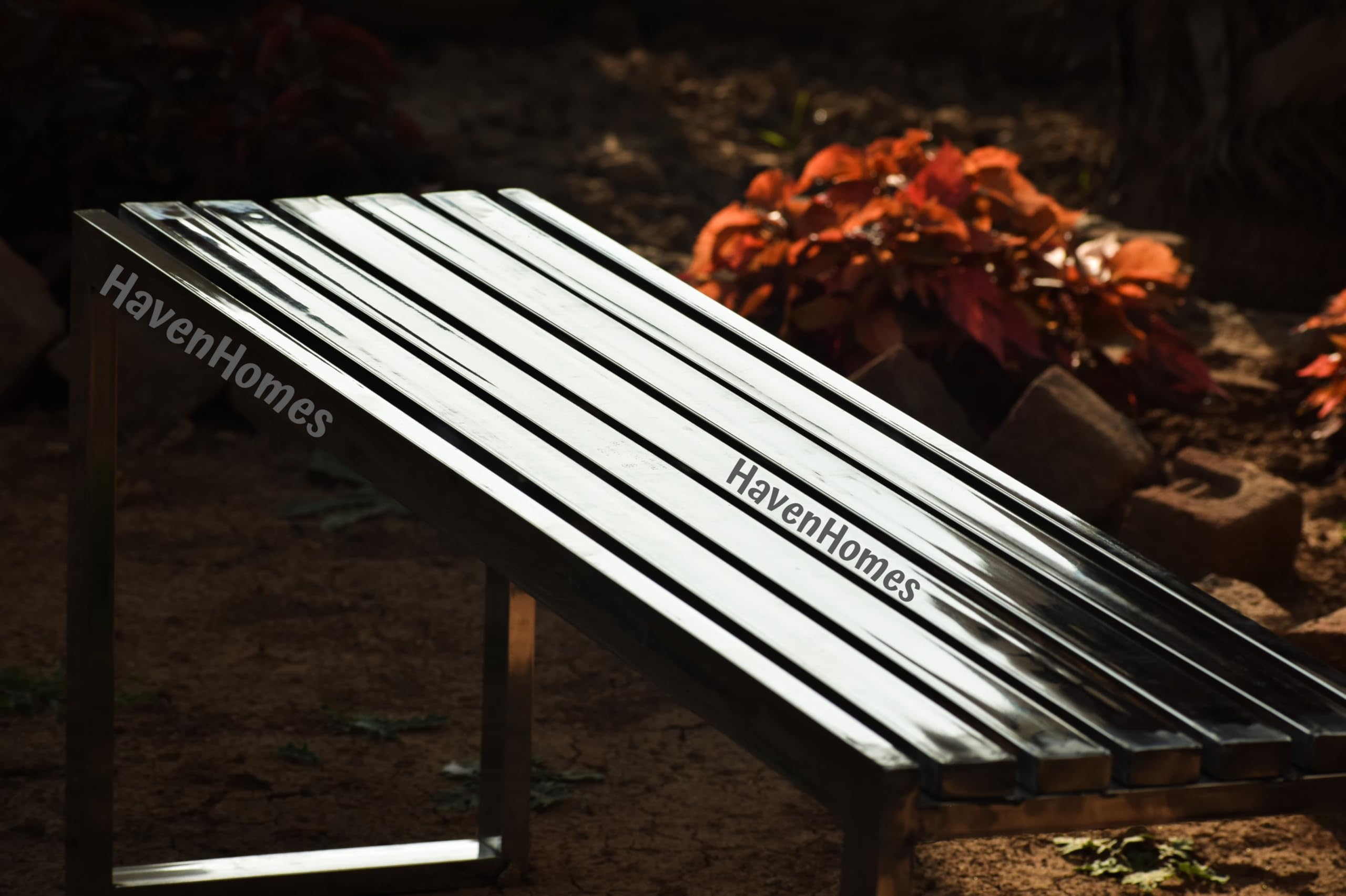 HavenHomes Stainless Steel Bench for Indoor and Outdoor Garden/Patio/Living Room/Balcony/Lounge/Hospital (60 Inches) 3