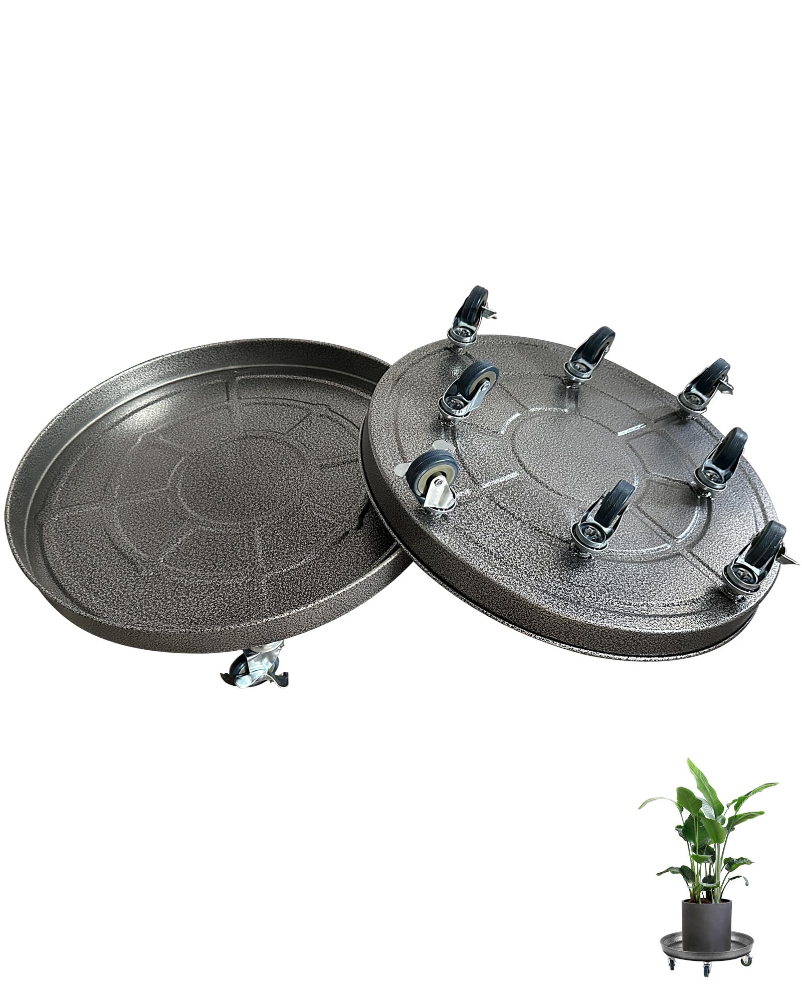 LeafLassie Heavy Duty Plant Caddy with Wheels 20 Inch, 360° Caster, Outdoor Rolling Plant Dolly that is Not Easily Rusted, Indoor Metal Plant Cart