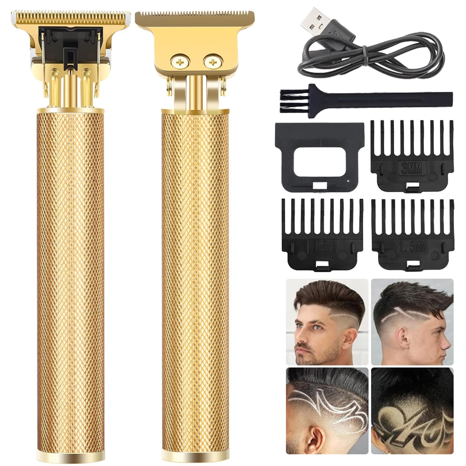 YOGINGO Professional Beard Trimmer for Men, Cordless Rechargeable Hair Trimmer for Men,T-Blade Hair Clippers,Hair Cutting Kit with Guide Combs, Gifts for Men