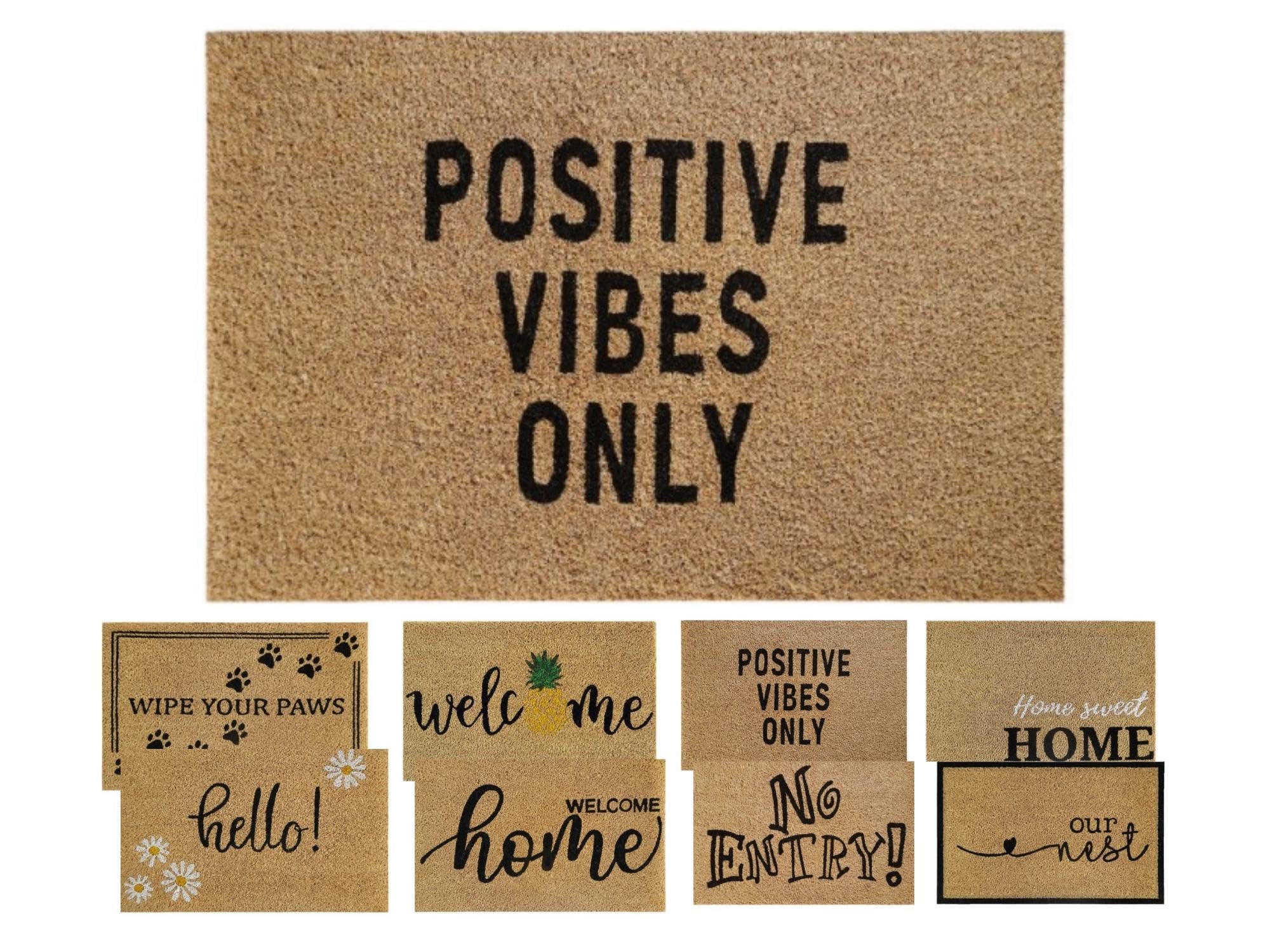 MYPURECORE Coir Welcome Door Mat, 60x40cm, Durable, Non-Slip, Eco-Friendly, Absorbent Coir Mat for Indoor/Outdoor, Entrance