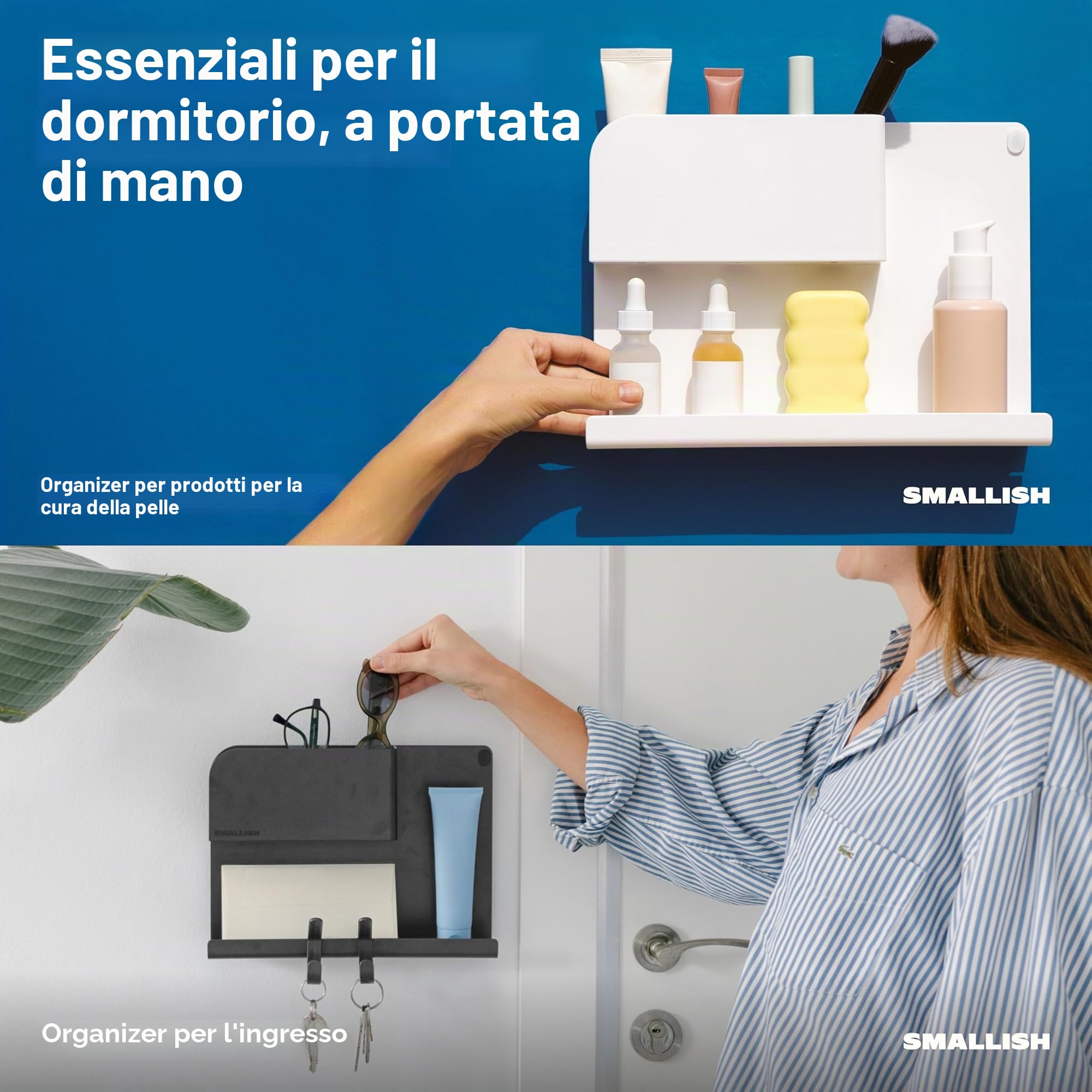 WallShelfie - Mensola comodino per letto a castello e letto superiore, elementi essenziali per dormitorio universitario, comodino a soppalco, tavolino sospeso, vassoio portaoggetti, decorazione per