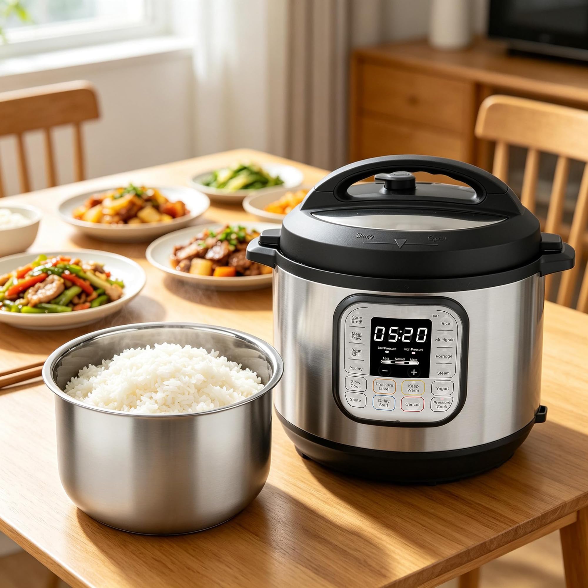 Linkidea Recipiente interior de acero inoxidable 304 para arrocera, compatible con Instant Pot Duo 7 en 1, apto para lavavajillas, sin recubrimiento, bowl de repuesto