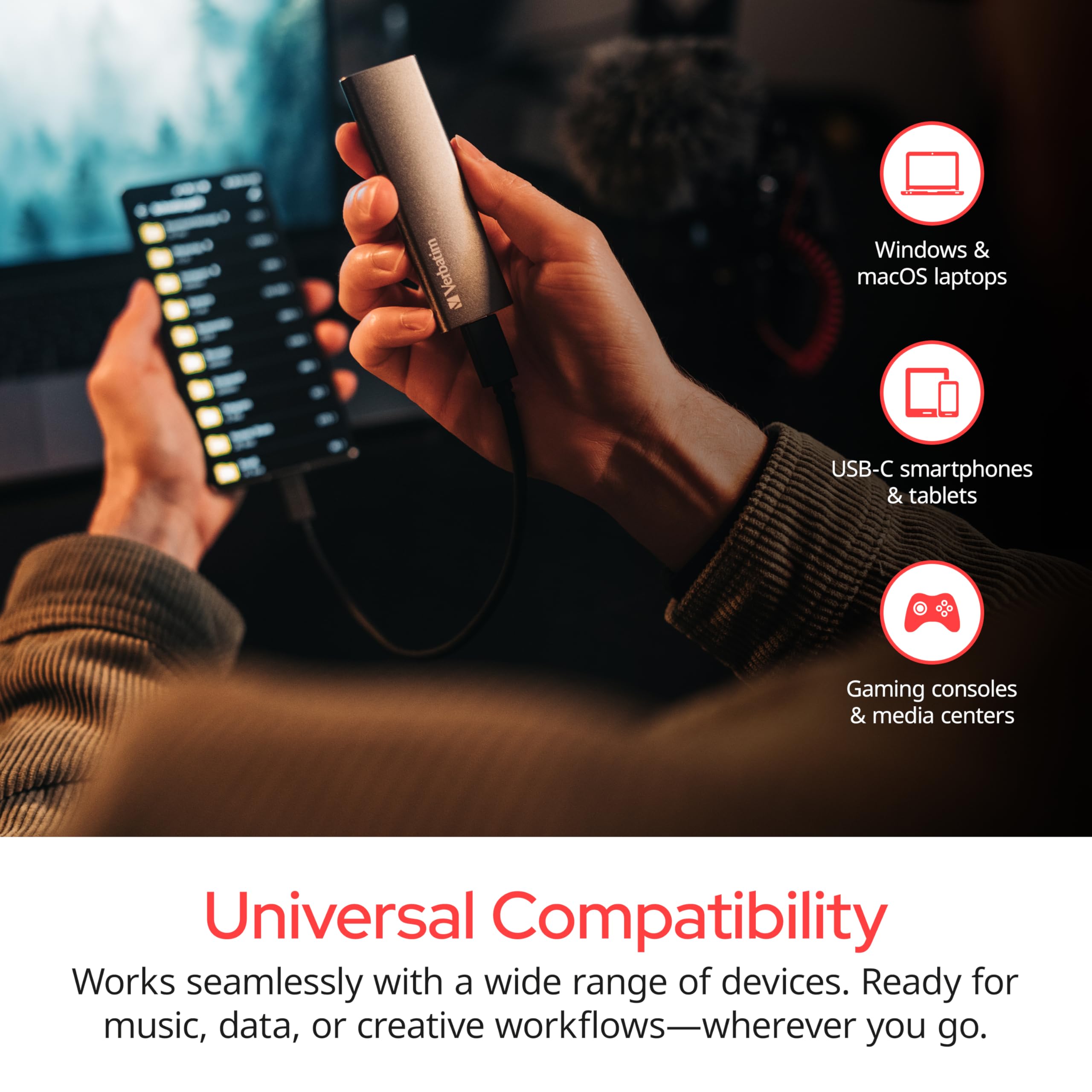 ポータブルプレーヤー verbatim IVDRS 500GB ポータブルプレーヤー verbatim IVDRS 500GB ポータブル