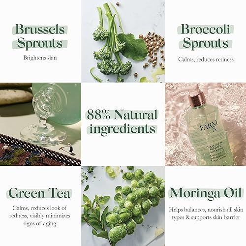 Miniatura 4 de Farm Rx Limpiador facial de gel recargable Super Greens – Limpiador de gel diario natural vegano con ingredientes súper verdes para limpiar la piel