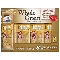 Vista 1 de Lance Whole Grain Cheddar Cheese Crackers - 3 Boxes of 8 Individual Packs by Lance