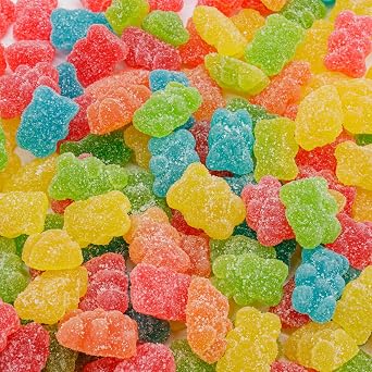 Guatemalan Gummy Bears 2 lb Assorted Flavors Orange, Peach, Cherry, Grape, Cranberry, Apple, Gelatin Based Gummies, Bulk Jelly Fruit Candy in Resealable Bag