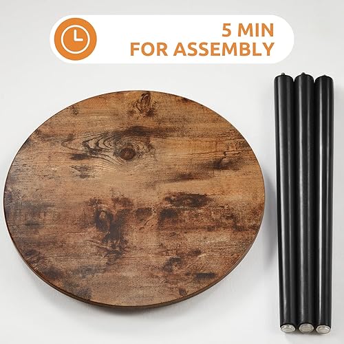 Miniatura 5 de Apicizon Mesa auxiliar redonda, mesa auxiliar moderna, mesa auxiliar de guardería para espacios pequeños, dormitorio, sala de estar, 16.5 x 20