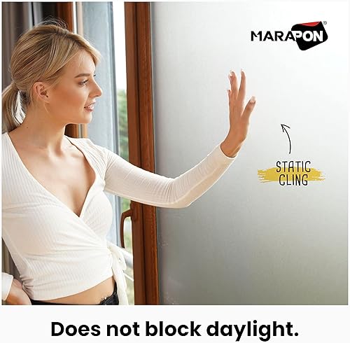 Miniatura 3 de MARAPON Película de privacidad para ventana, color gris oscuro, película estática para ventana 11.8 x 78.7 pulgadas Película de privacidad para