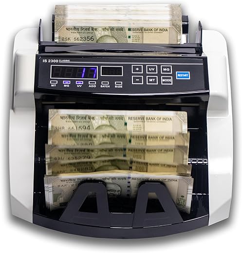 IS2300 – KROSS Currency/Note/Money/Cash Counting Machine with Fake Note Detection for All New & Old INR/Rupees Notes – Model IS2300