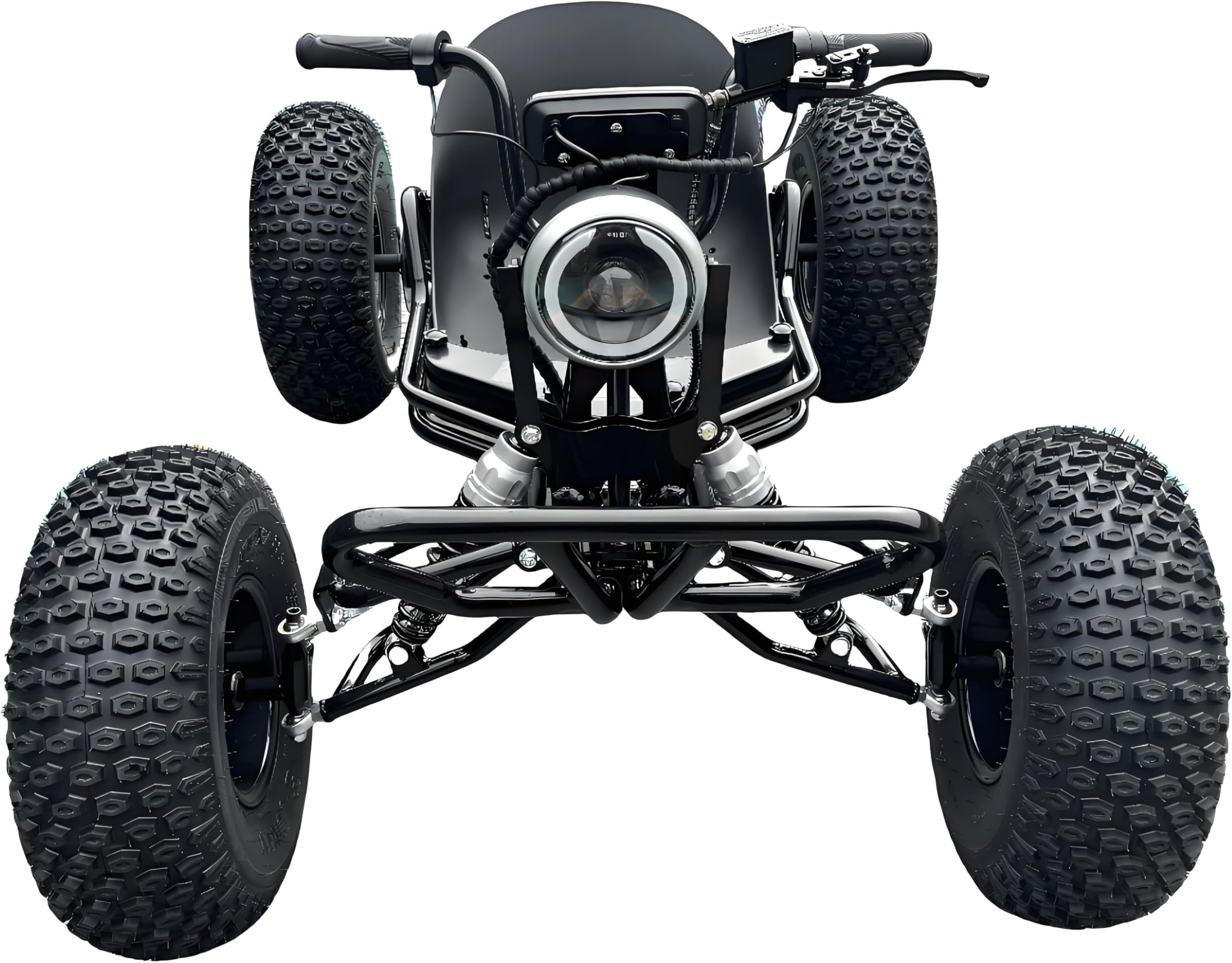 48V 10.4Ah Battery， Electric All Terrain Off-Road Kart for Adults and Children 10 Years and Older, 37 mph, High Power, 8’ Aluminium Wheels，Recreational Toy（Black ）