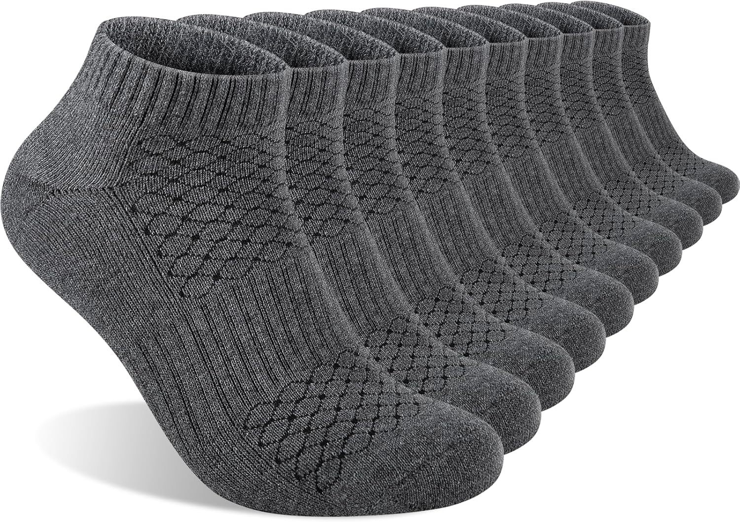 Mens 100% Cotton Cushioned Ankel Socks, Athletic Performance Running Moisture Wicking Breathable socks