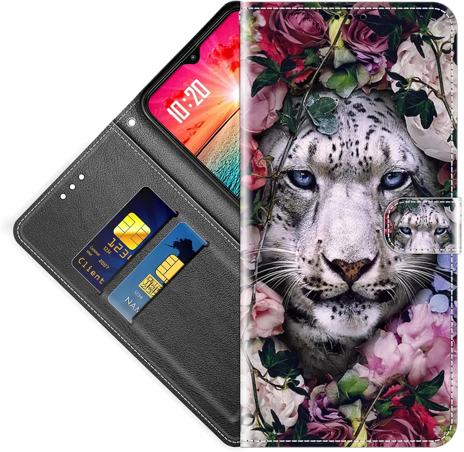vingarshern Funda LEAGOO S8 Carcasa de Cuero PU,Soporte Plegable Magnética Cierre Protectiva Cubierta Carcasa Flip Case Leagoo S8 Funda Piel Billetera Cover,YJS04P-01