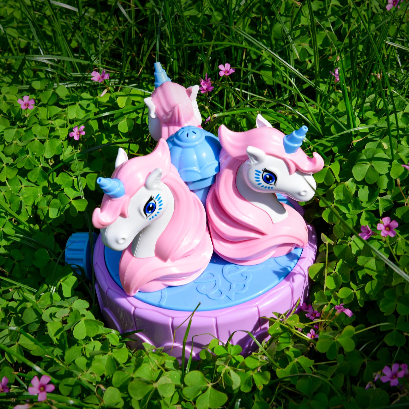 Arroseur Licorne Pour Enfants – Jeu D'eau Extérieur 360° – Avec 2 Colliers – ABS Résistant – Cadeau été 3-8 Ans