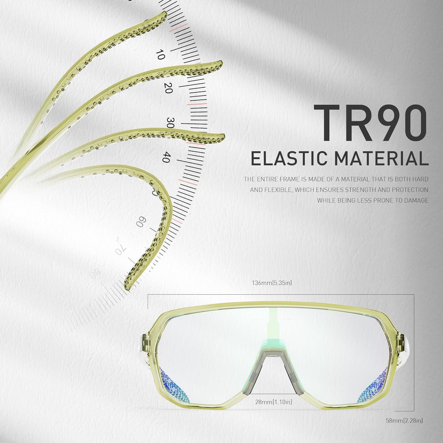 KAPVOE Photochromic Cycling Glasses for Men Women Mountain Bike Sunglasses Sports Goggles UV Protection K63 - Image 5